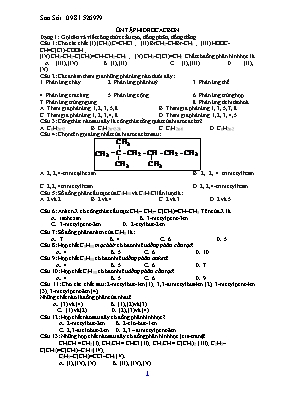 Hóa học 8 - Ôn tập Hidrocacbon