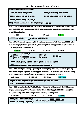 Hóa học - Bài tập kim loại tác dụng với HNO3