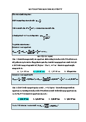 Hóa học - Bài toán tính bán kính nguyên tử