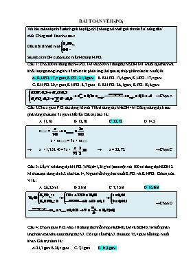 Hóa học - Bài toán về H3PO4