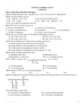 Hóa học - Chương 5: Hiđrocacbon