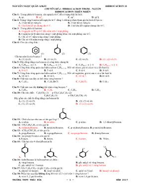 Hóa học - Chuyên đề 4: Hiđrocacbon thơm – ngu