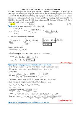 Hóa học - Tổng hợp các cách giải tối ưu câu p