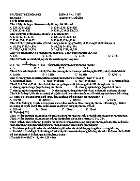 Kiểm tra 1 tiết Hóa 9 - Trường THCS Hòa Hội