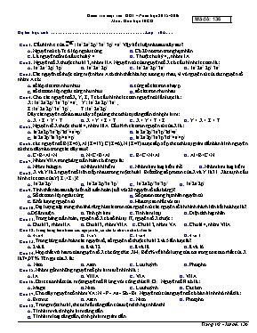 Kiểm tra một tiết học kì I - Năm học 2015 - 2