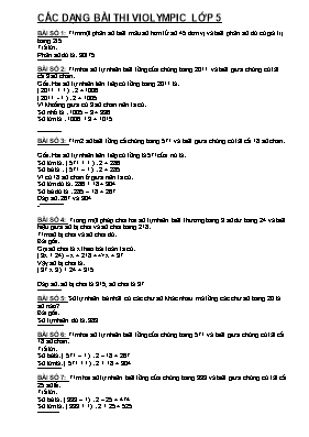 Các dạng bài thi Violympic lớp 5