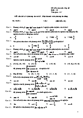 Đề kiểm tra môn: Đại số khối: 10 - Mã đề 123