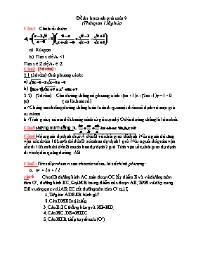 Đề thi học sinh giỏi Toán học 9