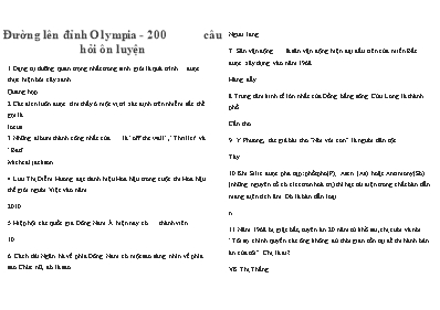 Đường lên đỉnh Olympia - 200 câu hỏi ôn luyện