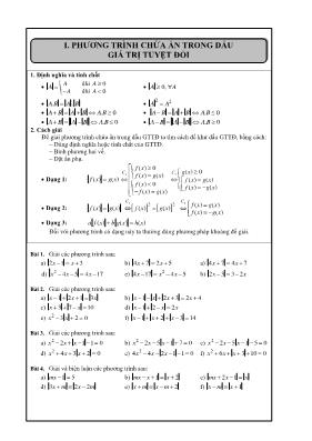 Toán 10 - Chuyên đề giải phương trình