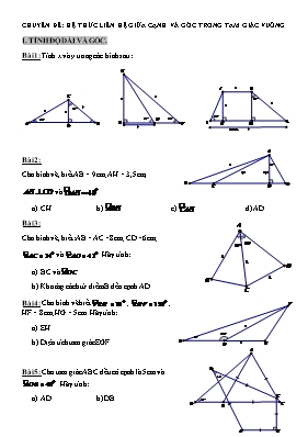 Chuyên để: Hệ thức liên hệ giữa cạnh và góc trong tam giác vuông
