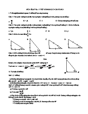 Đề kiểm tra 1 tiết Hình học lớp 9 Chương I