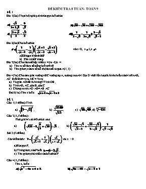 Đề kiểm tra 8 tuần - Toán 9