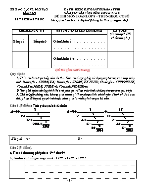 Đề thi học sinh giỏi giải toán trên máy tính cầm tay cấp tỉnh năm học 2014 - 2015 đề thi môn Toán lớp 8