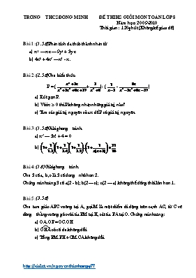 Đề thi học sinh giỏi môn Toán lớp 8 năm học: 2009 - 2010