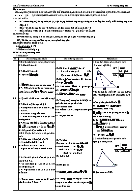 Giáo án Hình học 7 - Tiết 48: Quan hệ giữa góc và cạnh đối diện trong một tam giác