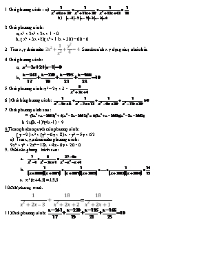 Một số bài tập về giải phương trình Toán 8