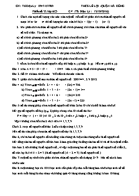 Toán 6 - Bài tập về số nguyên tố và phân tích