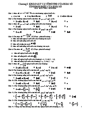 Toán 6 - Chương I: Khảo sát và vẽ đồ thị của hàm số tính đơn điệu của hàm số