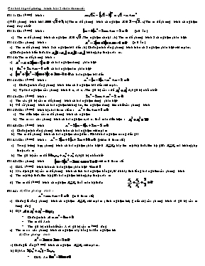Toán 9 - Các bài tập về phương trình bậc 2 chứa tham số
