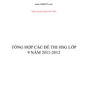 Tổng hợp các đề thi HSG lớp 9 năm 2011-2012