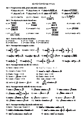 Bài tập ôn tập (hàm số + phương trình lượng giác)