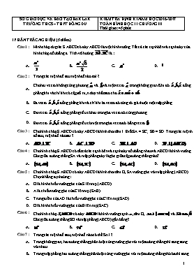 Kiểm tra định kì Toán Hình học 11 chương III