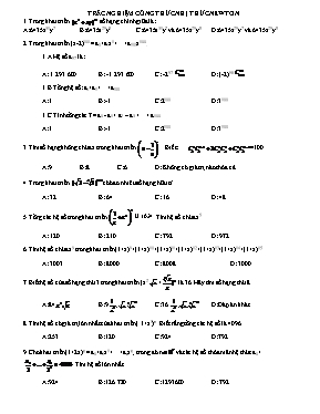 Toán 11 - Trắc nghiệm công thức nhị thức Newton