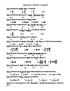 Toán 12 - Phương trình logarit