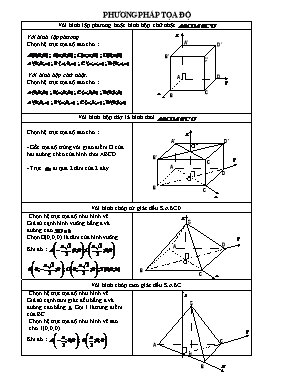 Toán học khối 12 - Phương pháp tọa độ