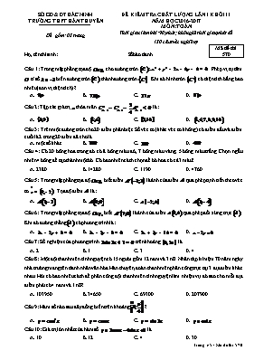 Đề kiểm tra chất lượng lần 1 khối 11 năm học 2016 - 2017 môn: Toán - Mã đề thi 570